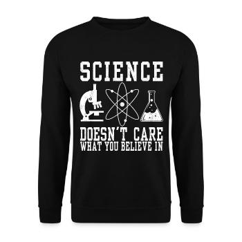 Science Believe Religion Facts Study Maths - Unisex Sweatshirt - black - Front - Alina (178cm) & Michal (187cm)
