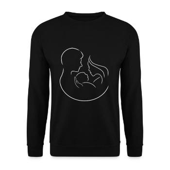 Parents bébé père mère papa maman grossesse - Sweat-shirt Unisexe - noir - Devant - Alina (178cm) & Michal (187cm)