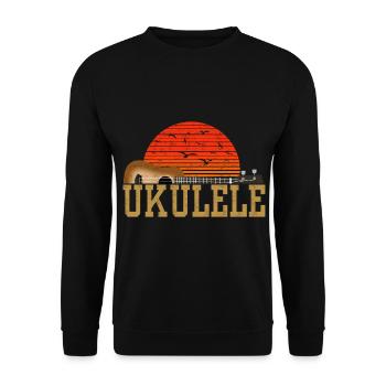 Ukulélé guitare instrument musique cadeau - Sweat-shirt Unisexe - noir - Devant - Alina (178cm) & Michal (187cm)