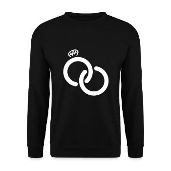 Anneaux de mariage anneaux de mariage bague se marier mariage - Sweat-shirt Unisexe - noir - Devant - Alina (178cm) & Michal (187cm)