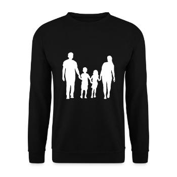 Familie Sohn Tochter Papa Mama Vater Mutter Söhne - Unisex Pullover - Schwarz - Vorne - Alina (178cm) & Michal (187cm)