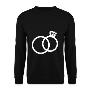 Marriage Engagement Wedding Wedding Wedding Couples Marriage Ring - Unisex Sweatshirt - black - Front - Alina (178cm) & Michal (187cm)