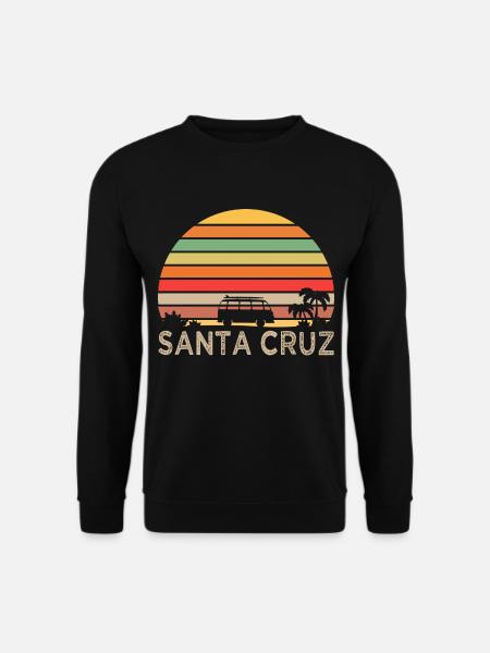 Santa Cruz Retro Surfer Geschenk T-Shirt Shirt - Unisex Pullover - Schwarz