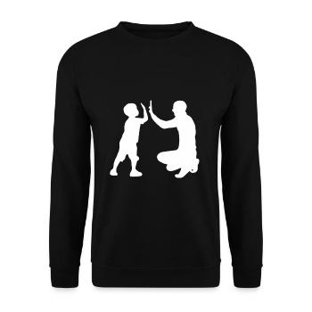 Père et fils papa enfant famille papa fils cadeau - Sweat-shirt Unisexe - noir - Devant - Alina (178cm) & Michal (187cm)