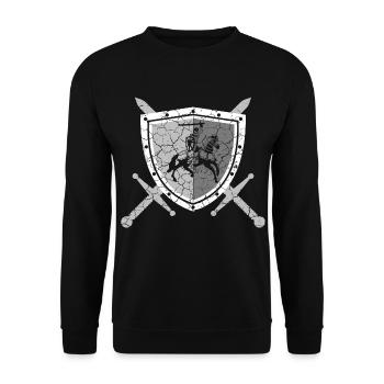 Shield Castle Lover Great gift idea for every - Unisex Sweatshirt - black - Front - Alina (178cm) & Michal (187cm)
