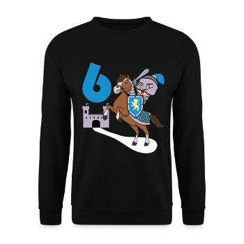 6th Birthday Great gift idea for every knight and - Unisex Sweatshirt - black - Front - Alina (178cm) & Michal (187cm)