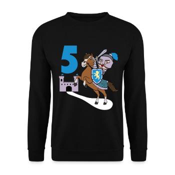 5th Birthday Great gift idea for every knight and - Unisex Sweatshirt - black - Front - Alina (178cm) & Michal (187cm)