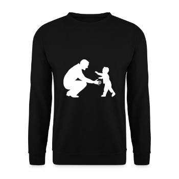 Père et fils Papa Son Cadeau Papa Enfant Famille - Sweat-shirt Unisexe - noir - Devant - Alina (178cm) & Michal (187cm)