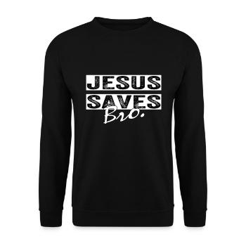 Jésus sauve frère. Chemise pour chrétiens. Chrétien - Sweat-shirt Unisexe - noir - Devant - Alina (178cm) & Michal (187cm)