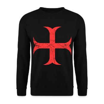Red Cross Castle Lover Great gift idea for every - Unisex Sweatshirt - black - Front - Alina (178cm) & Michal (187cm)