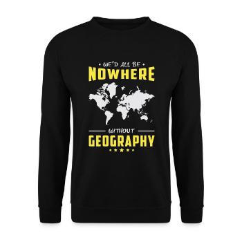 Geografie Lehrer Geocaching Geography Geschenkidee - Unisex Pullover - Schwarz - Vorne - Alina (178cm) & Michal (187cm)