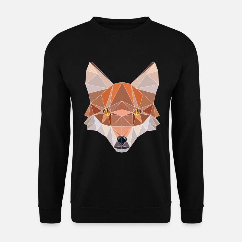 Fox Forest Wildlife Animal Design Polygonales - Unisex Pullover - Schwarz