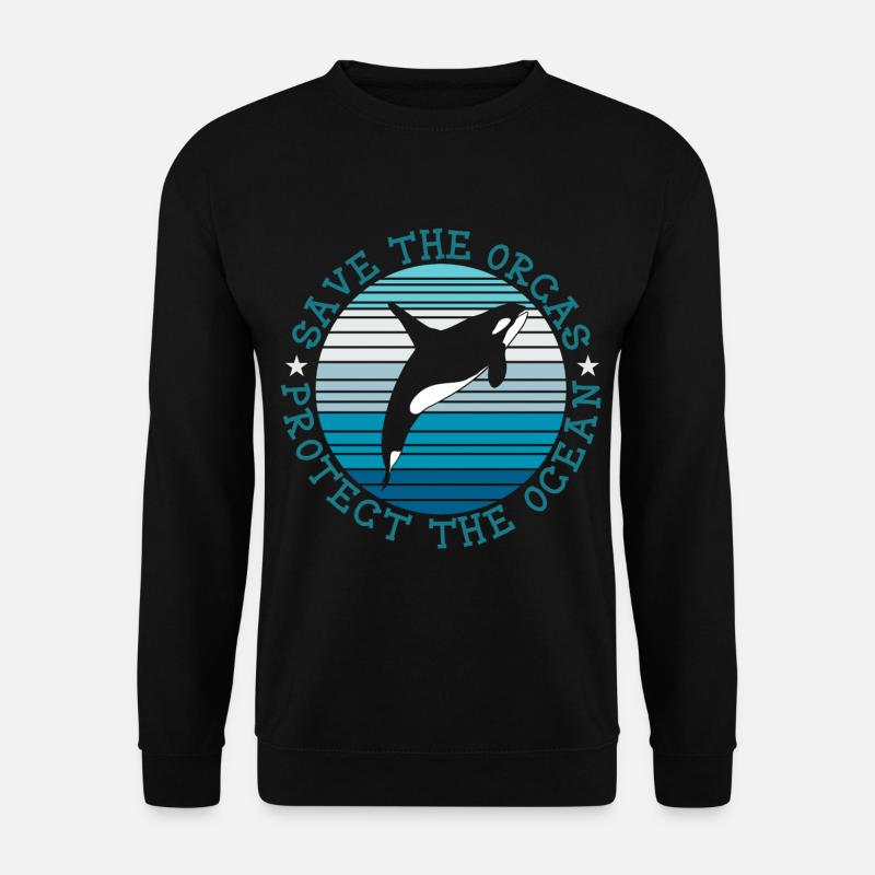 Rette die OrcasWale Schütze den Ozean - Unisex Pullover - Schwarz