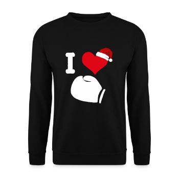 Boxing glove boxing gloves christmas boxing boxer - Unisex Sweatshirt - black - Front - Alina (178cm) & Michal (187cm)