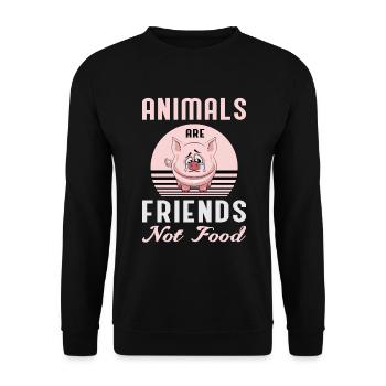Végétalienne végétalienne végétalienne vegetal idée cadeau - Sweat-shirt Unisexe - noir - Devant - Alina (178cm) & Michal (187cm)