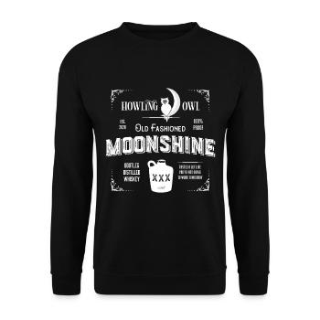 Moonshine - Old Fashioned Moonshine Label - Unisex Pullover - Schwarz - Vorne - Alina (178cm) & Michal (187cm)