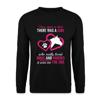 "Il était une fois une fille qui aimait vraiment - Sweat-shirt Unisexe - noir - Devant - Alina (178cm) & Michal (187cm)