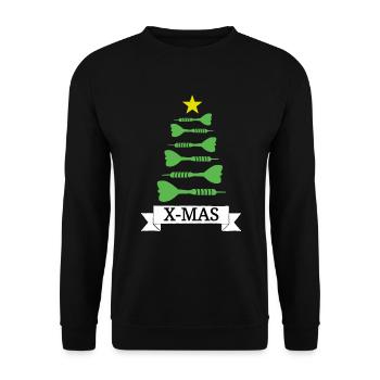 Weihnachten Dart Pfeil Dartscheibe Darts X-Mas - Unisex Pullover - Schwarz - Vorne - Alina (178cm) & Michal (187cm)