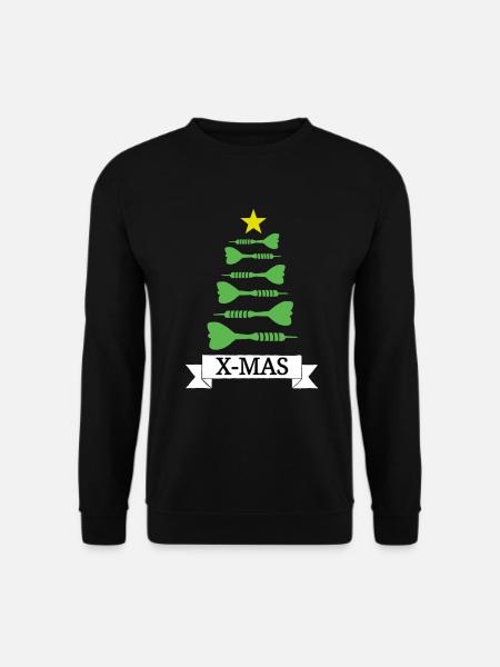Weihnachten Dart Pfeil Dartscheibe Darts X-Mas - Unisex Pullover - Schwarz