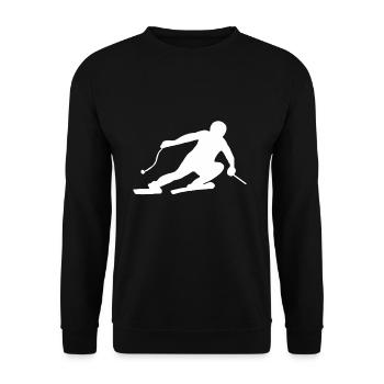 Skieur Ski Sports d'hiver Ski Noël - Sweat-shirt Unisexe - noir - Devant - Alina (178cm) & Michal (187cm)