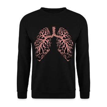 Anatomie du dessin des poumons - Sweat-shirt Unisexe - noir - Devant - Alina (178cm) & Michal (187cm)