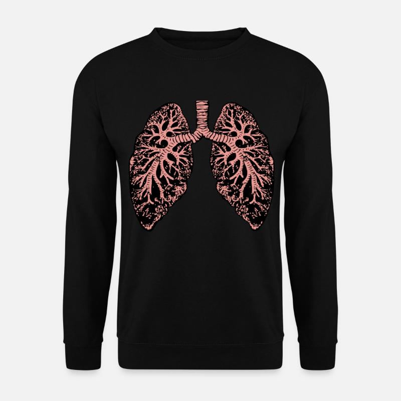 Lunge Zeichnung Anatomie - Unisex Pullover - Schwarz