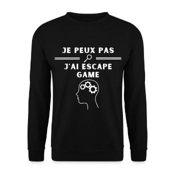 Je peux pas j'ai escape game - Sweat-shirt Unisexe - noir - Devant - Alina (178cm) & Michal (187cm)