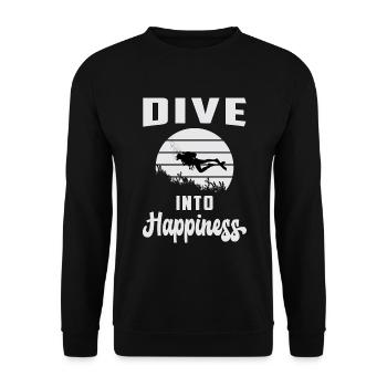 Taucher Scuba Tauchen Wasser Meer Geschenkidee - Unisex Pullover - Schwarz - Vorne - Alina (178cm) & Michal (187cm)