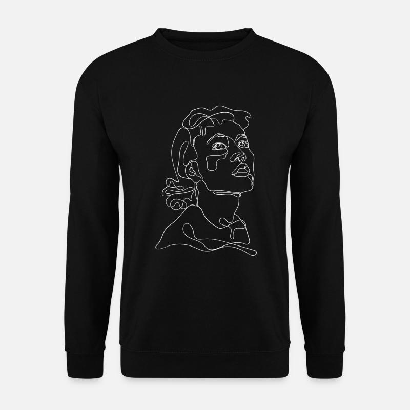 Strichzeichnung - Einstrichzeichnung - Unisex Pullover - Schwarz