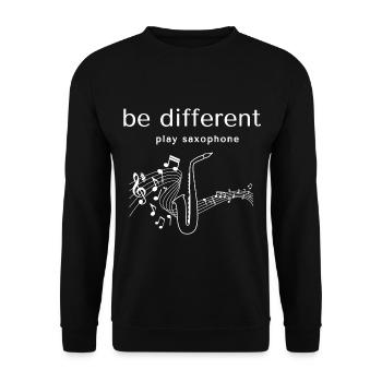 Saxophon - Unisex Pullover - Schwarz - Vorne - Alina (178cm) & Michal (187cm)