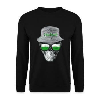 Sachsen Skull - Unisex Pullover - Schwarz - Vorne - Alina (178cm) & Michal (187cm)