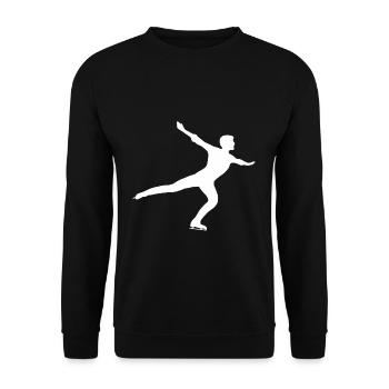 Schlittschuh Eislauf Eiskunstlauf Eiskunstlaufe - Unisex Pullover - Schwarz - Vorne - Alina (178cm) & Michal (187cm)