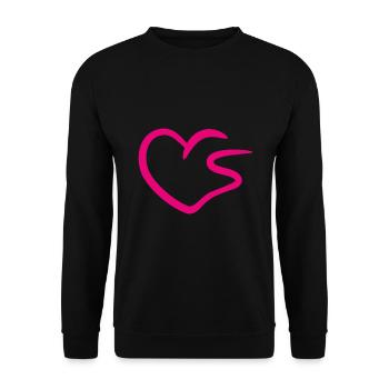 Coeur lettre S lettre initiale rose - Sweat-shirt Unisexe - noir - Devant - Alina (178cm) & Michal (187cm)