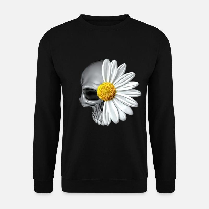 daisy skull - Unisex Sweatshirt - black