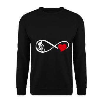 I love cycling bike heart cycling wheel - Unisex Sweatshirt - black - Front - Alina (178cm) & Michal (187cm)