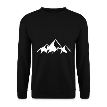 Mountain hiking mountains mountaineering landscape mountain range - Unisex Sweatshirt - black - Front - Alina (178cm) & Michal (187cm)