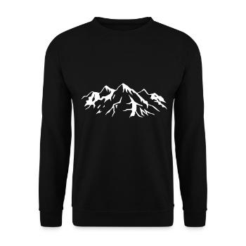 Mountain hiking landscape mountaineering mountains mountain range - Unisex Sweatshirt - black - Front - Alina (178cm) & Michal (187cm)