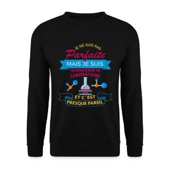 Technicienne de laboratoire parfaite shirt cadeau - Sweat-shirt Unisexe - noir - Devant - Alina (178cm) & Michal (187cm)