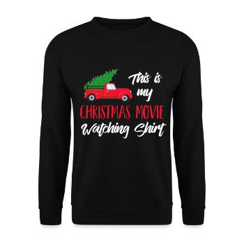 This is my Christmas Movie Watching Shirt - Unisex Sweatshirt - black - Front - Alina (178cm) & Michal (187cm)