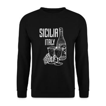 SICILIA sicilian Sizilien Siciliana italy - Unisex Pullover - Schwarz - Vorne - Alina (178cm) & Michal (187cm)