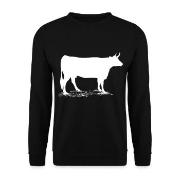 cow - Unisex Sweatshirt - black - Front - Alina (178cm) & Michal (187cm)