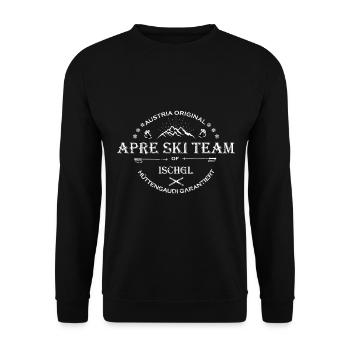 Apre Ski Team Ischgl Hüttengaudi Vintage Logo nous - Sweat-shirt Unisexe - noir - Devant - Alina (178cm) & Michal (187cm)