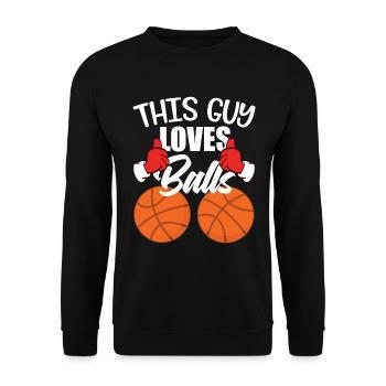 Basketball This Guy Love Balls Conception De Noël - Sweat-shirt Unisexe - noir - Devant - Alina (178cm) & Michal (187cm)