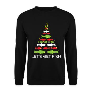 Obtenons Poisson Design De Noël Pour Le 25 - Sweat-shirt Unisexe - noir - Devant - Alina (178cm) & Michal (187cm)