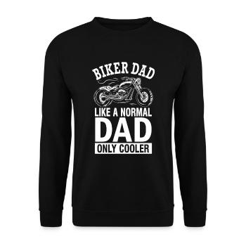 Motorrad Cool Biker Dad Chopper Vatertag Geschenk - Unisex Pullover - Schwarz - Vorne - Alina (178cm) & Michal (187cm)