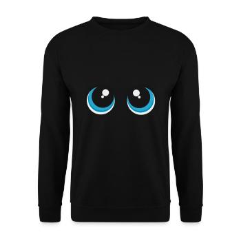 cute eyes facial expressions cute baby look gift - Unisex Sweatshirt - black - Front - Alina (178cm) & Michal (187cm)