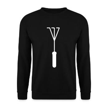 Gärtner Geschenk Harke Rechen Garten Floristik - Unisex Pullover - Schwarz - Vorne - Alina (178cm) & Michal (187cm)