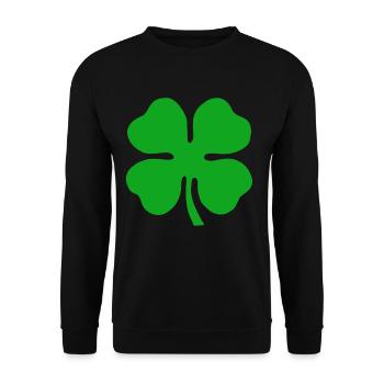 Four-leaf clover lucky clover New Year clover - Unisex Sweatshirt - black - Front - Alina (178cm) & Michal (187cm)