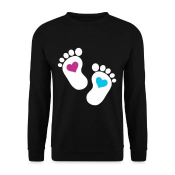 Bébé pieds parents enfant en bas âge fils enceinte - Sweat-shirt Unisexe - noir - Devant - Alina (178cm) & Michal (187cm)