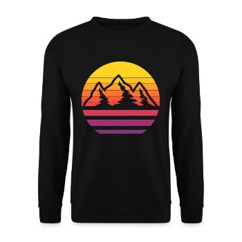 Mountain Landscape Mountains Hiking Mountains Mountaineering - Unisex Sweatshirt - black - Front - Alina (178cm) & Michal (187cm)